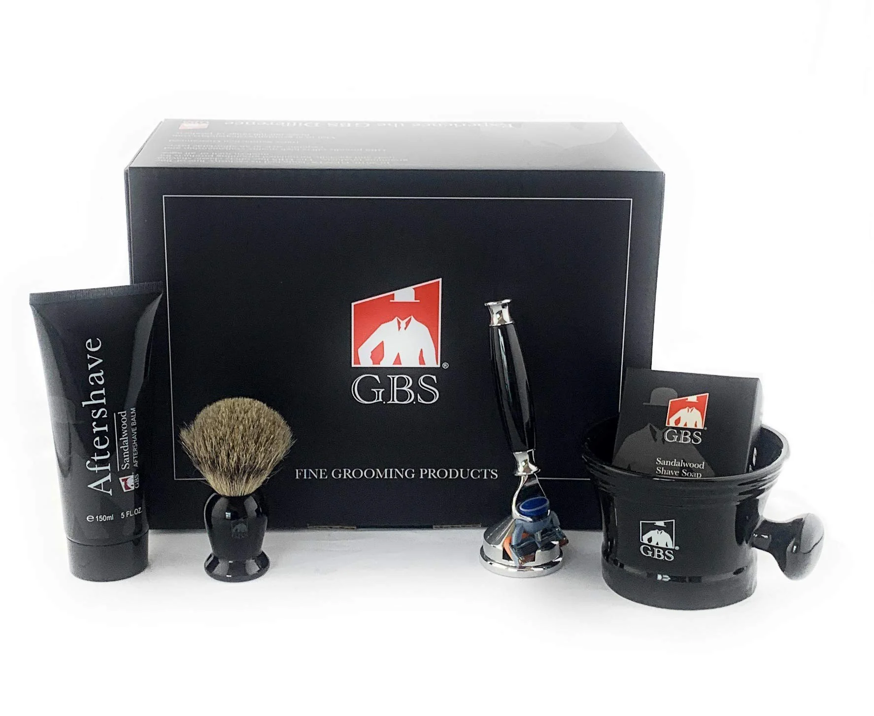 Breathable G.B.S Men s Shaving Set Blade Razor Ceramic Black Shaving Mug Badger Shaving Brush Sandalwood Aftershave Shaving Soap and Razor Cone Stand Black Soft