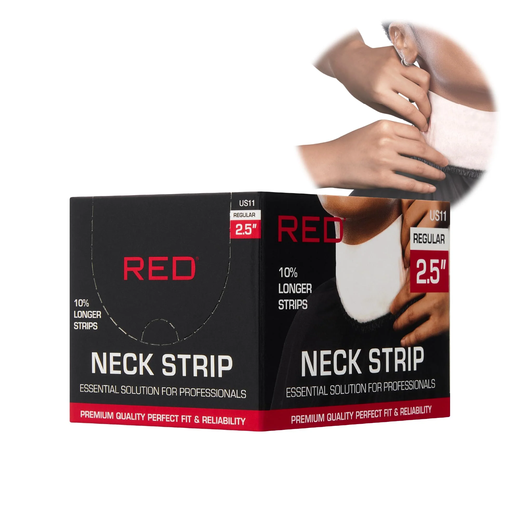 Innovative Red by Kiss Premium Barber Neck Strips Soft Absorbent Disposable Neck Strips for Hair Cutting Barber Shop Supplies Anti-Slip Secure Fit High-End