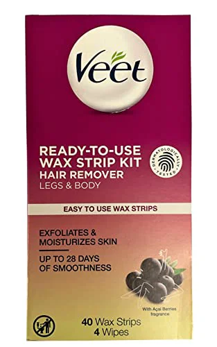 Selected Veet Leg and Body Hair Remover Cold Wax Strips 40 ct Pack of 8 Superior