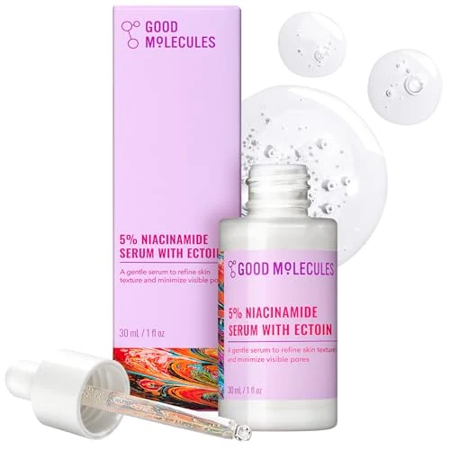 Stylish Good Molecules 5 Niacinamide Serum with Ectoin - Ultra Hydrating Serum to Target Enlarged Pores and Blemishes - Moisturizing Pore Minimizer for Face Official