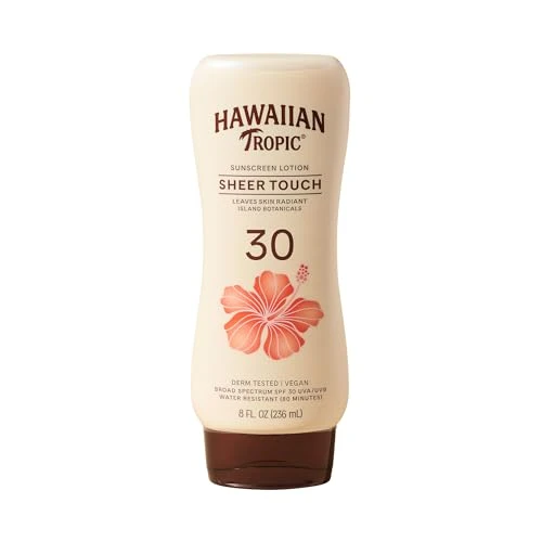 Unique Hawaiian Tropic Sheer Touch Lotion Sunscreen Moisturizing Broad-Spectrum Protection SPF 30 Sun Mango 8 Oz Exclusive