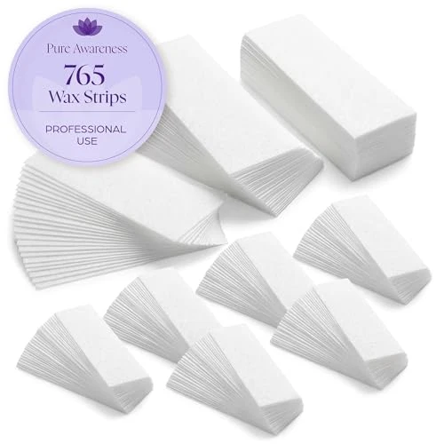 Carefully Designed 765 Professional Wax Strips for Waxing - Tear-Resistant Fabric Hair Removal Strips - 225 Large 540 Small - Reusable for Warm Wax Sugar Paste Advanced
