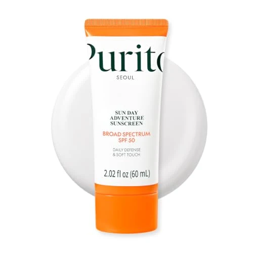 Unique PURITO Korean Sunscreen SPF 50 Lightest Texture No White Cast Broad Spectrum UVA UVB Oil- Vegan For All Skin Types Daily Lightweight Sun Practical