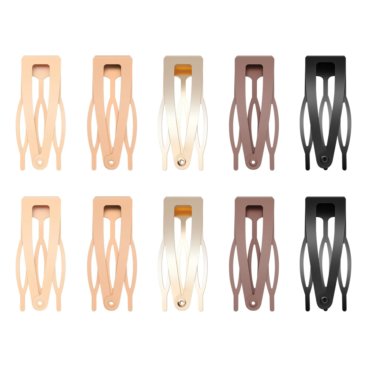 User-Friendly 10 Pcs Double Grip Hair Clips Sightor Metal Snap Hair Clips Hair Barrettes for Women Hair Making Salon Supplies Hair Accessories Black Brown Fashionable