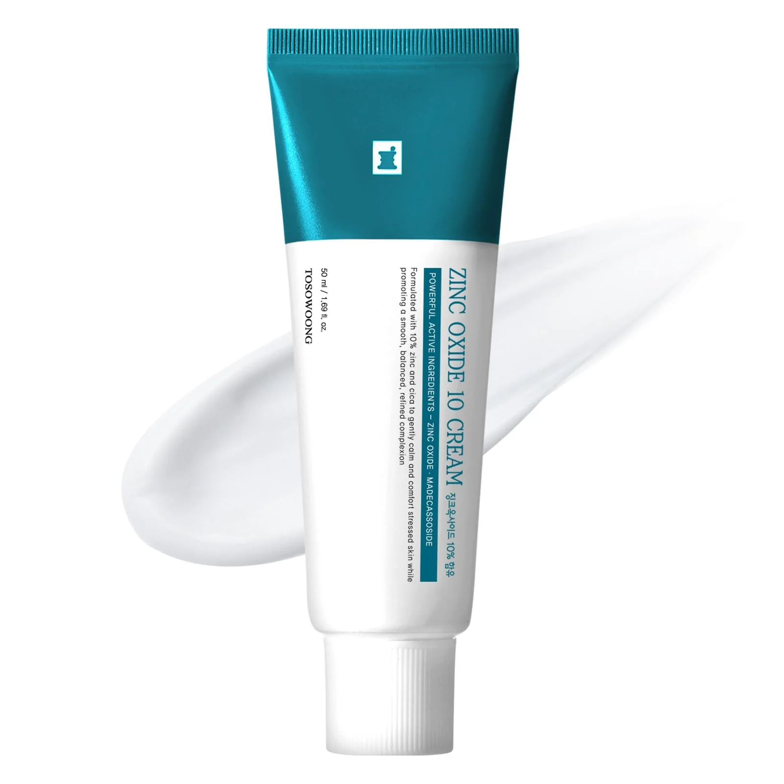 Effective TOSOWOONG Zinc Oxide 10 Cream 100 000ppm Zinc Oxide Heal Soothe Acne Redness Rosacea Treatment Skin Barrier Repair Moisture Non-Comedogenic Recyclable