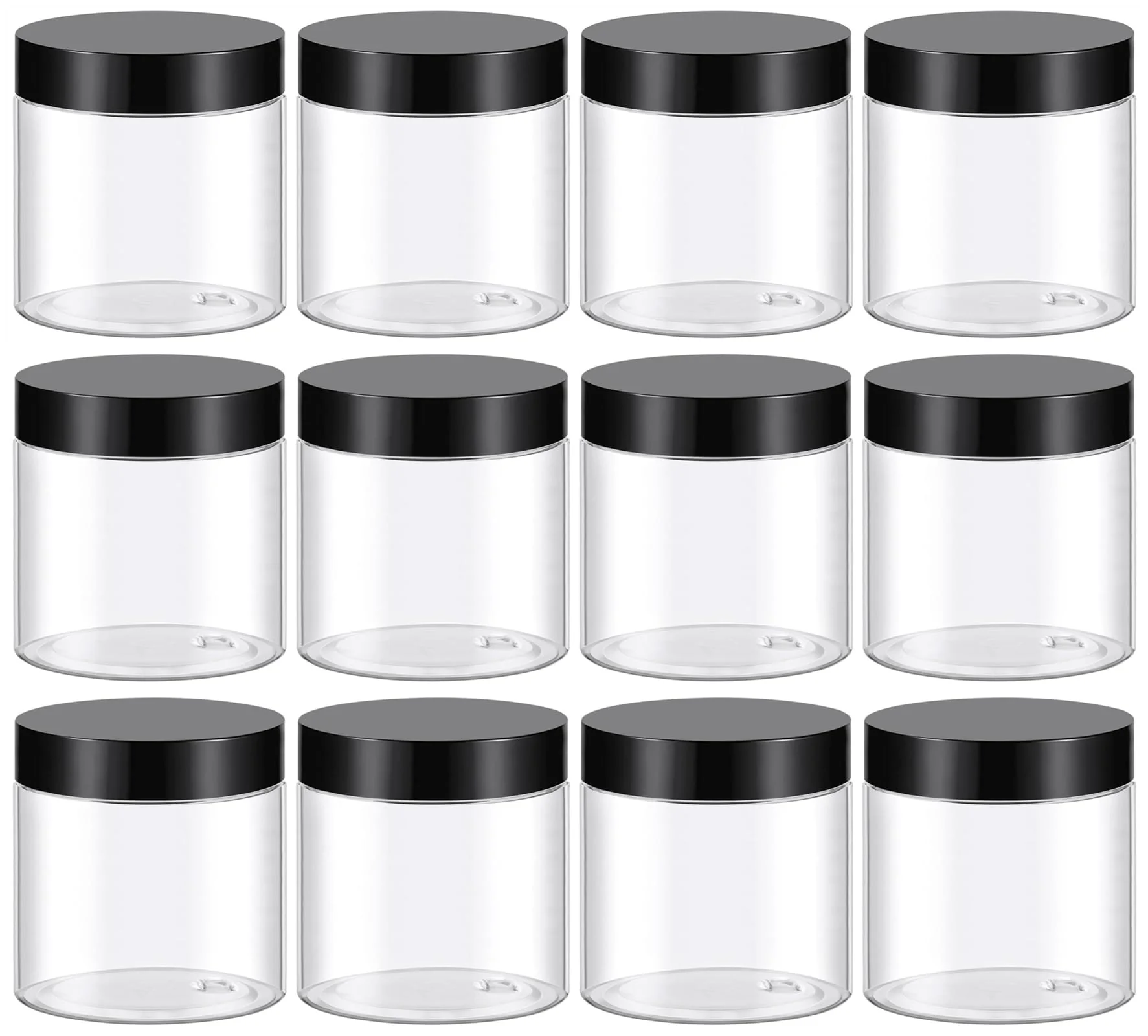 Original Design TUZAZO 4 Oz Plastic Containers Small Jars with Lids 12 Pack Natural