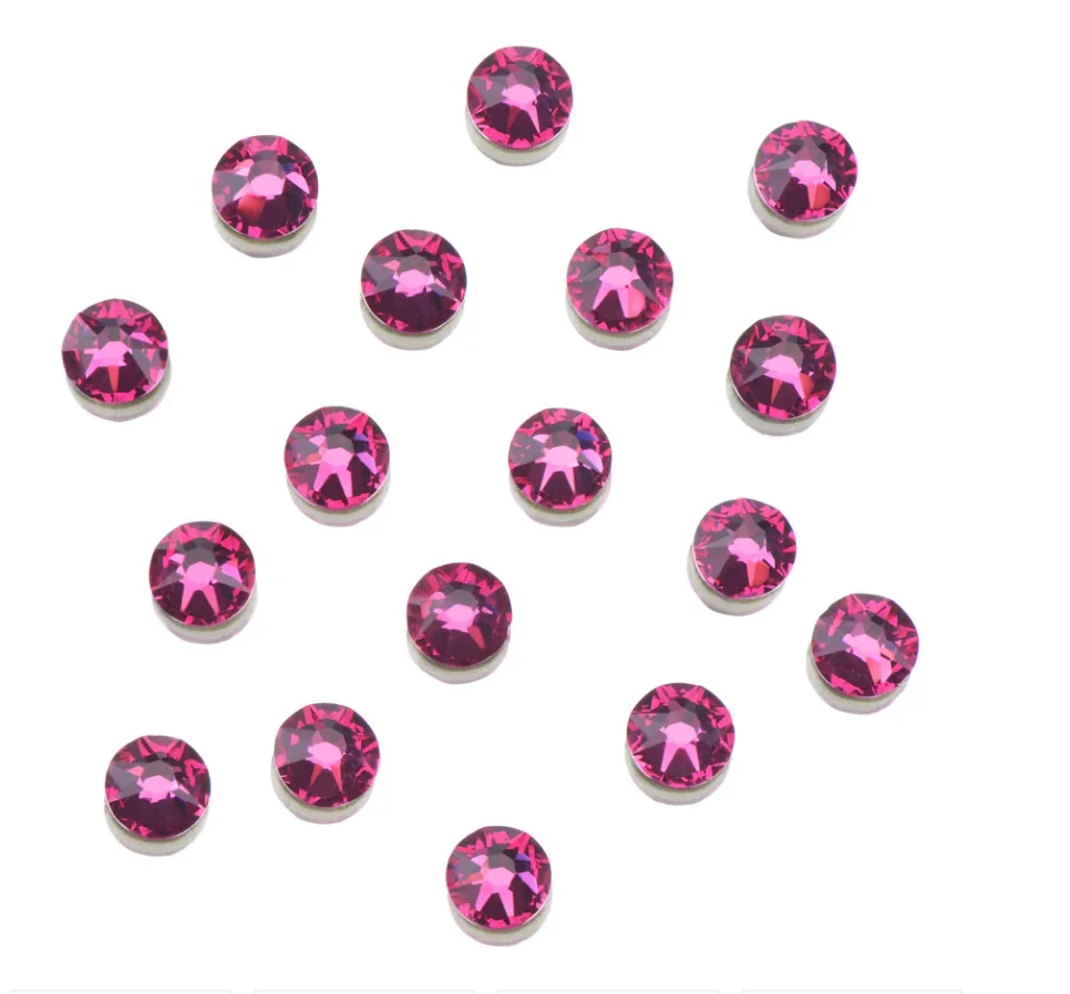High-End Crystal Rhinestones - Fuchsia Flat Back 144ct Reusable