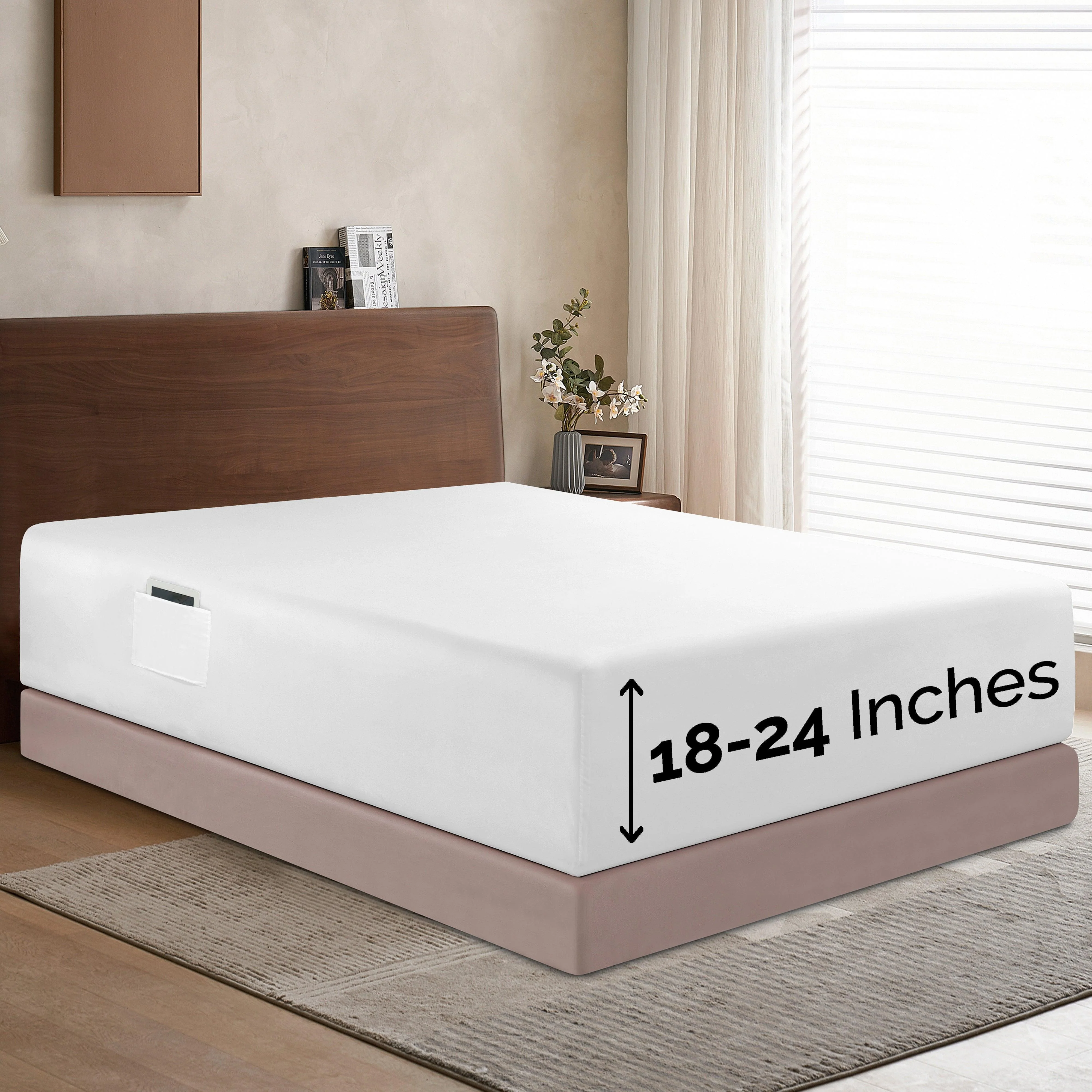 Versatile Elegant Comfort Extra Deep Pocket 18 -24 Single Fitted Sheet for High Mattress Bright Shades Reusable