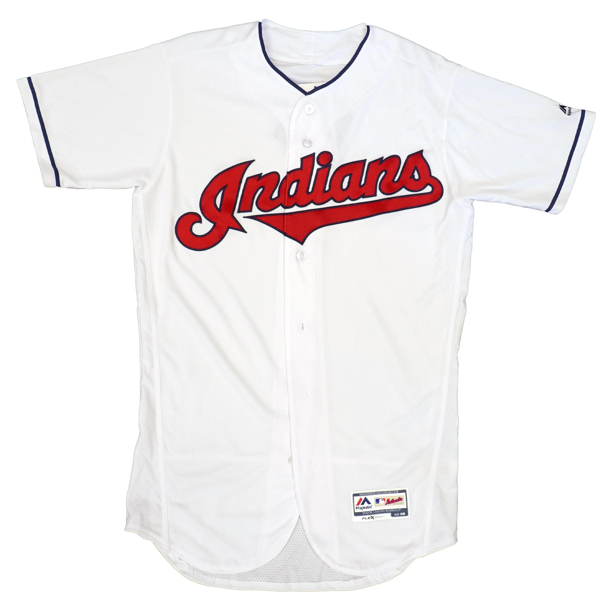 Powerful Majestic Men's MLB Cleveland Indians On Field Flex Base Jersey White Recyclable