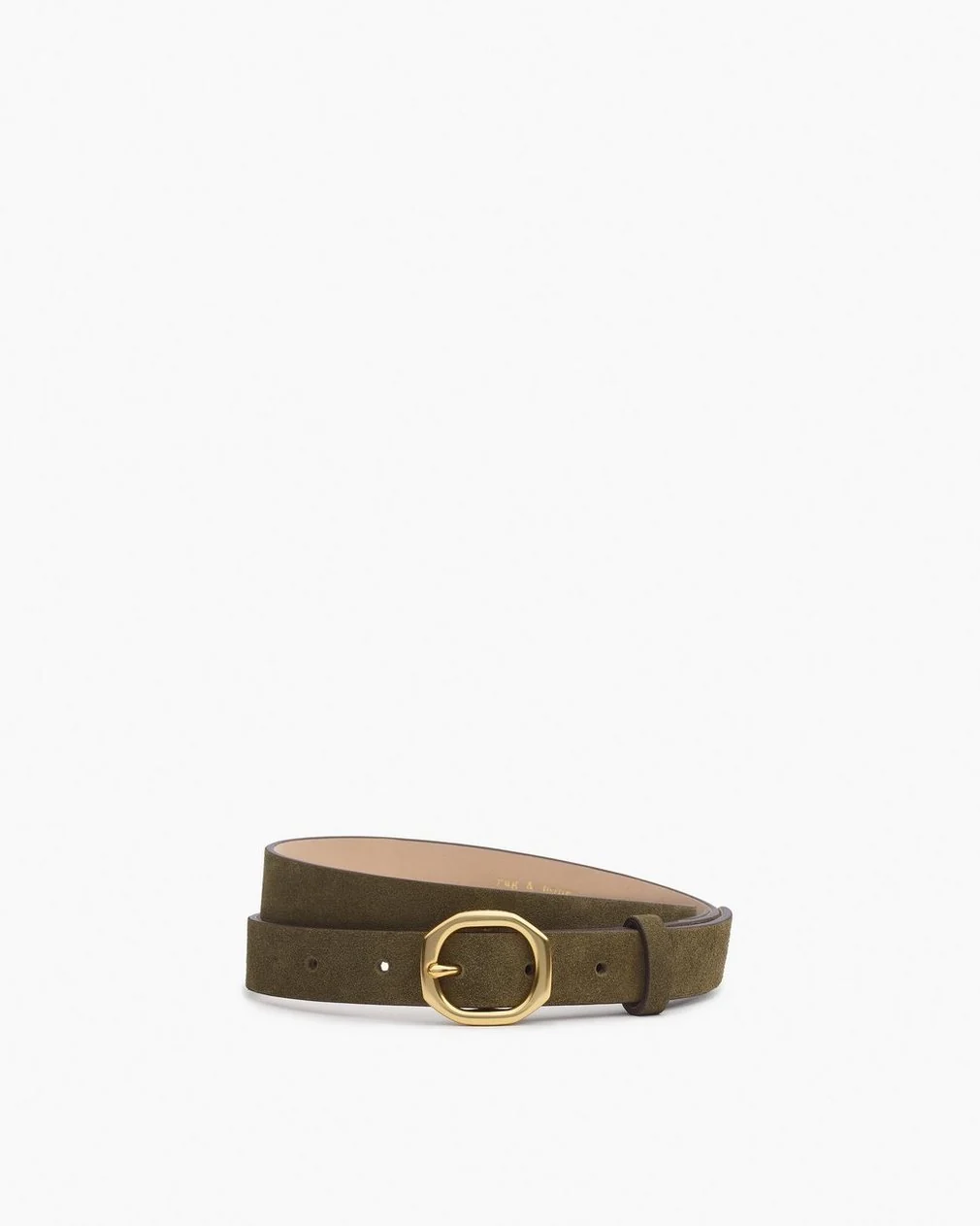 Relaxed Rag Bone Small Audrey Belt in Olive Suede Crafted