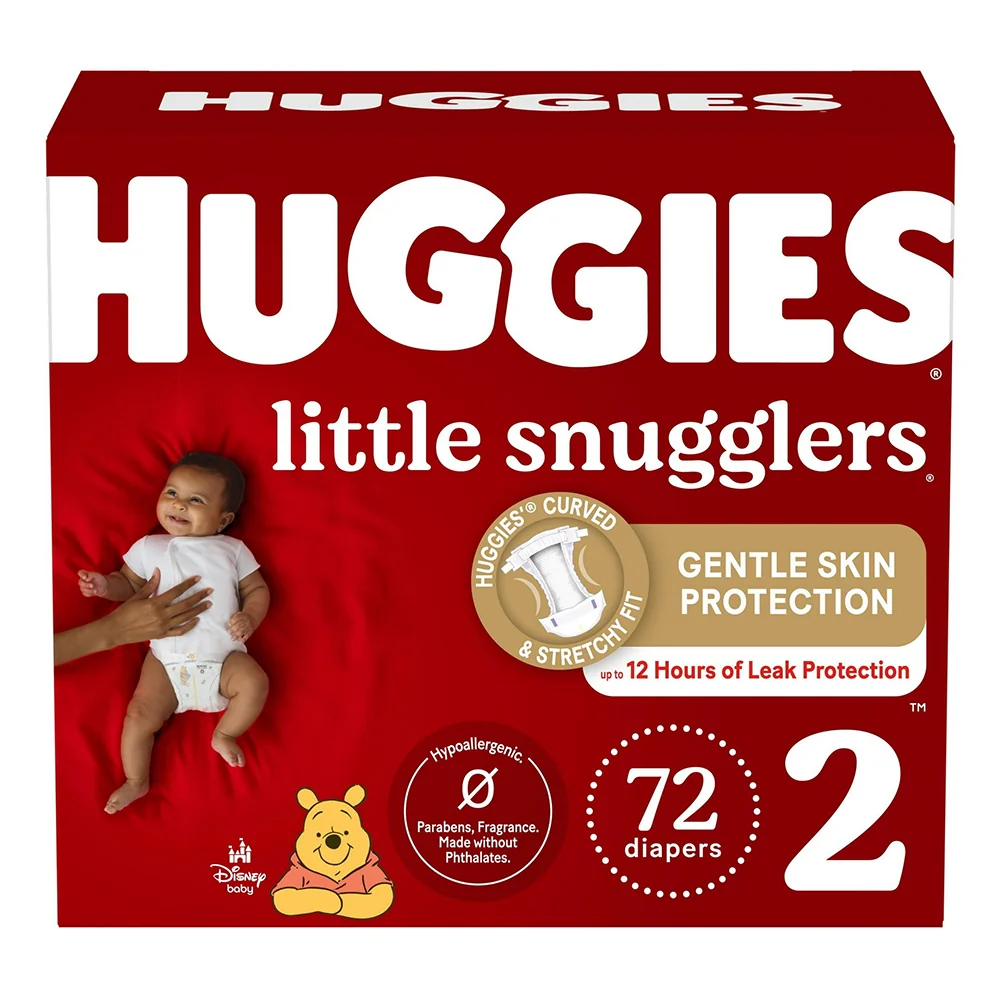Effective Huggies Little Snugglers Diapers Size 2 Gentle Protection and Leak Guard Comfort for Active Babies 72Ea Verified