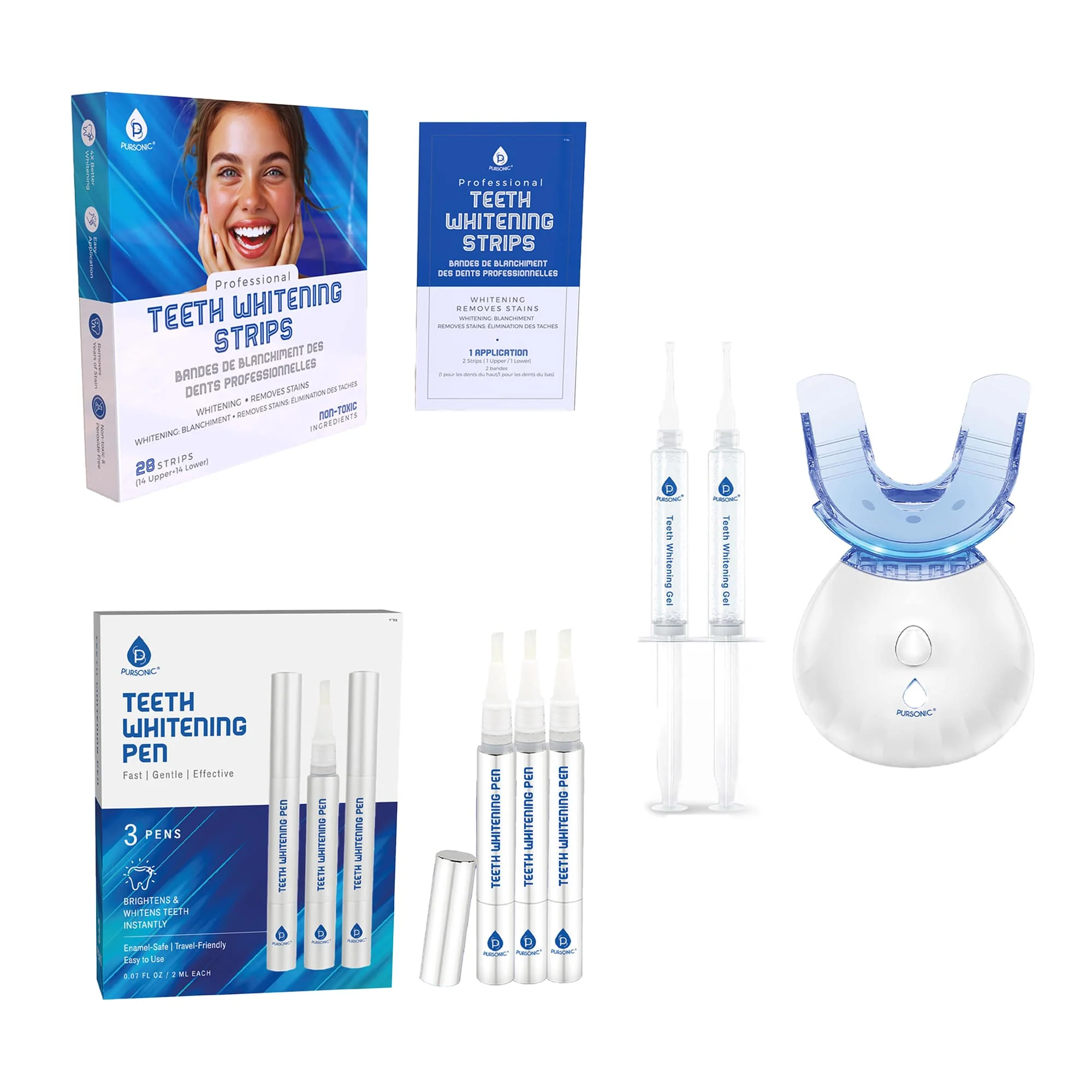 Sustainable Pursonic Complete Smile Whitening Bundle – LED Whitening Kit Whitening Pens Professional Whitening Strips Smooth