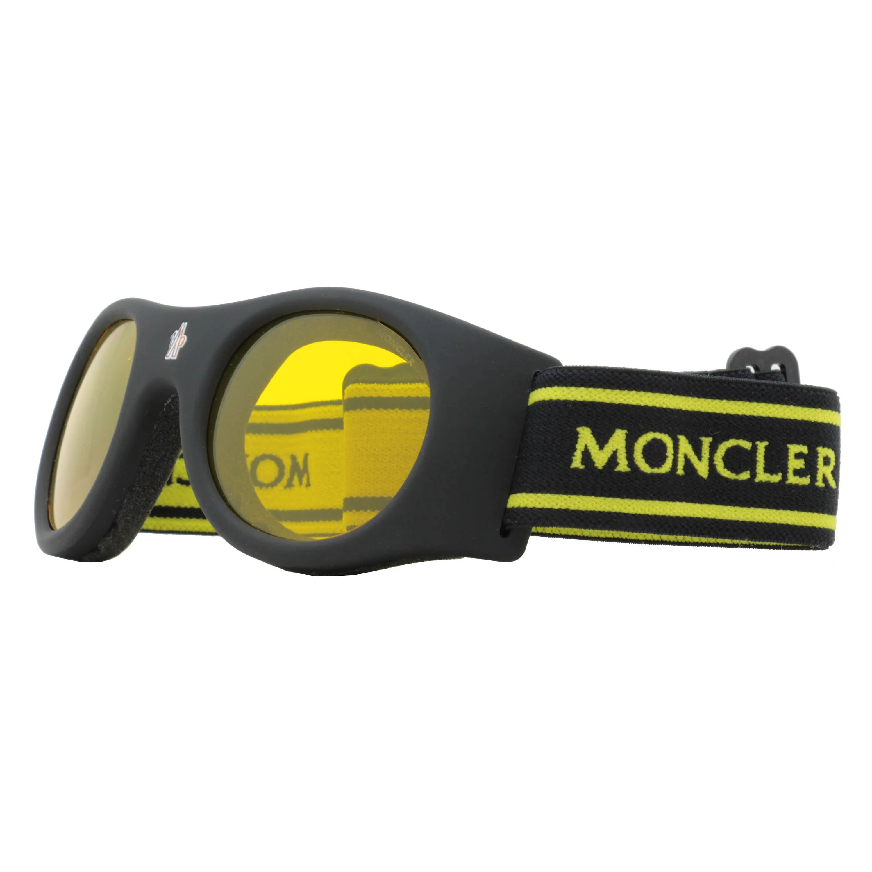 Solid Moncler Logo Band Ski Goggles ML0051 02E Matte Black yellow Outstanding