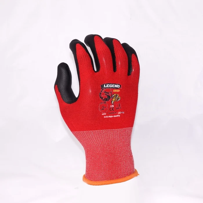 Verified LEGEND GRIP FOAM NITRILE PALM COATED GLOVES - RED - DOZEN Smart