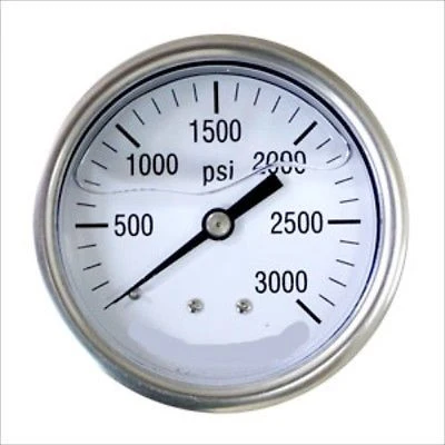 Classic Oil Liquid Filled Air Pressure Gage 1 4 NPT Rear Back Mount Gauge- 3000 Psi Refined