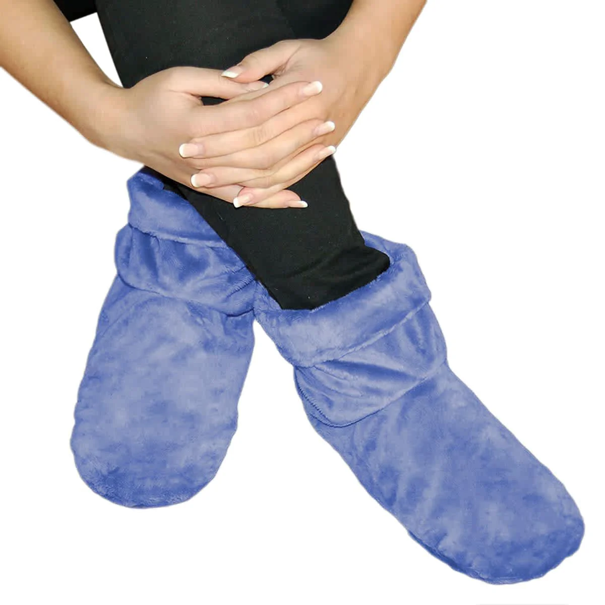 Responsible Herbal Concepts Aromatherapy Boot Shaped Microwaveable Wrap Made of Organic Flaxseed Peppermint Spearmint for Feet Comfort Booties Relieves Stress Aches Available in Blue Contemporary
