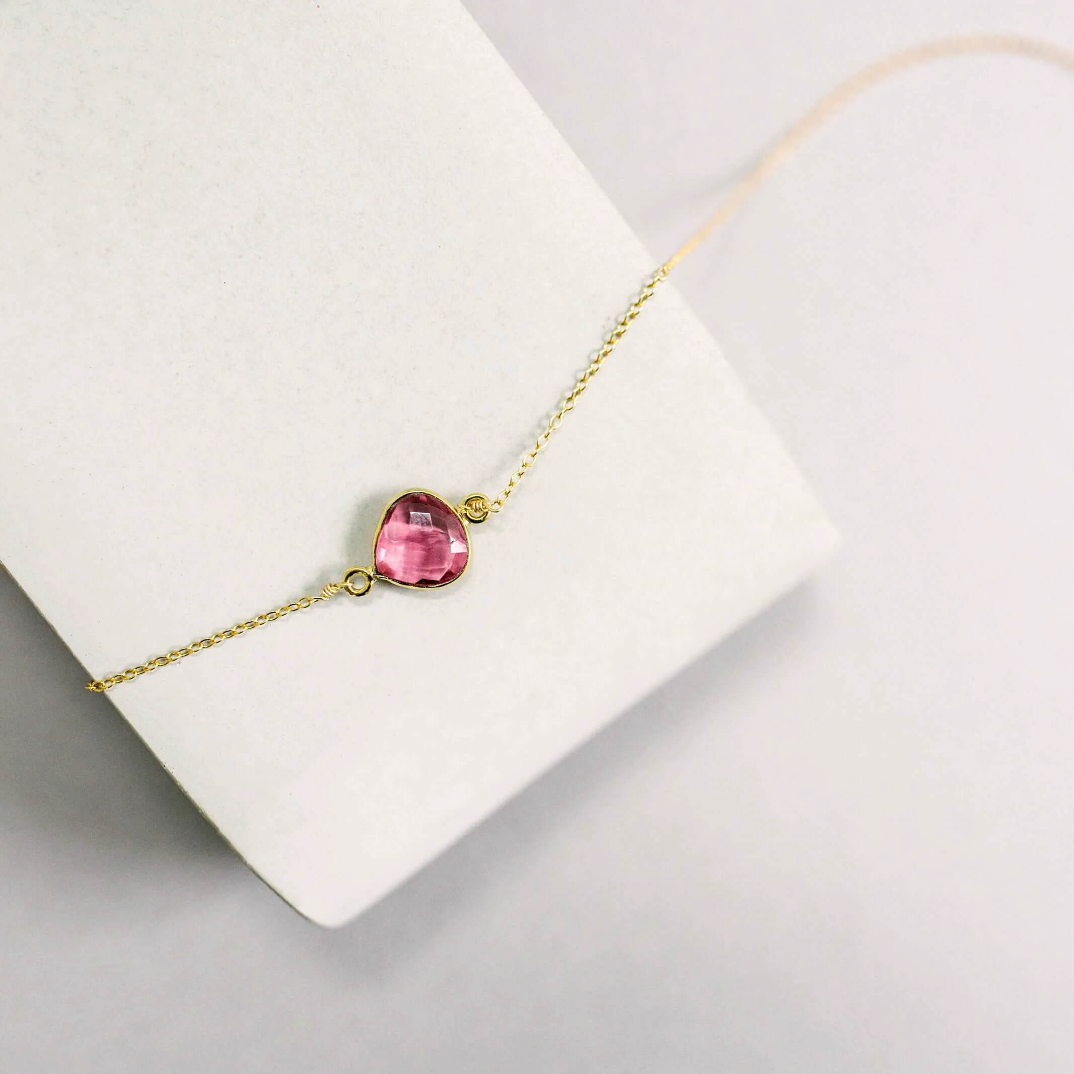 Versatile Pink Tourmaline Quartz Minimalist Ballet Necklace High-Quality