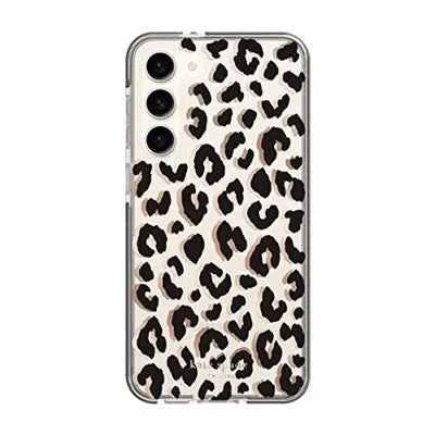 Classic Kate Spade - New York Defensive Hardshell Case for Samsung Galaxy S23 Plus - City Leopard Black Professional