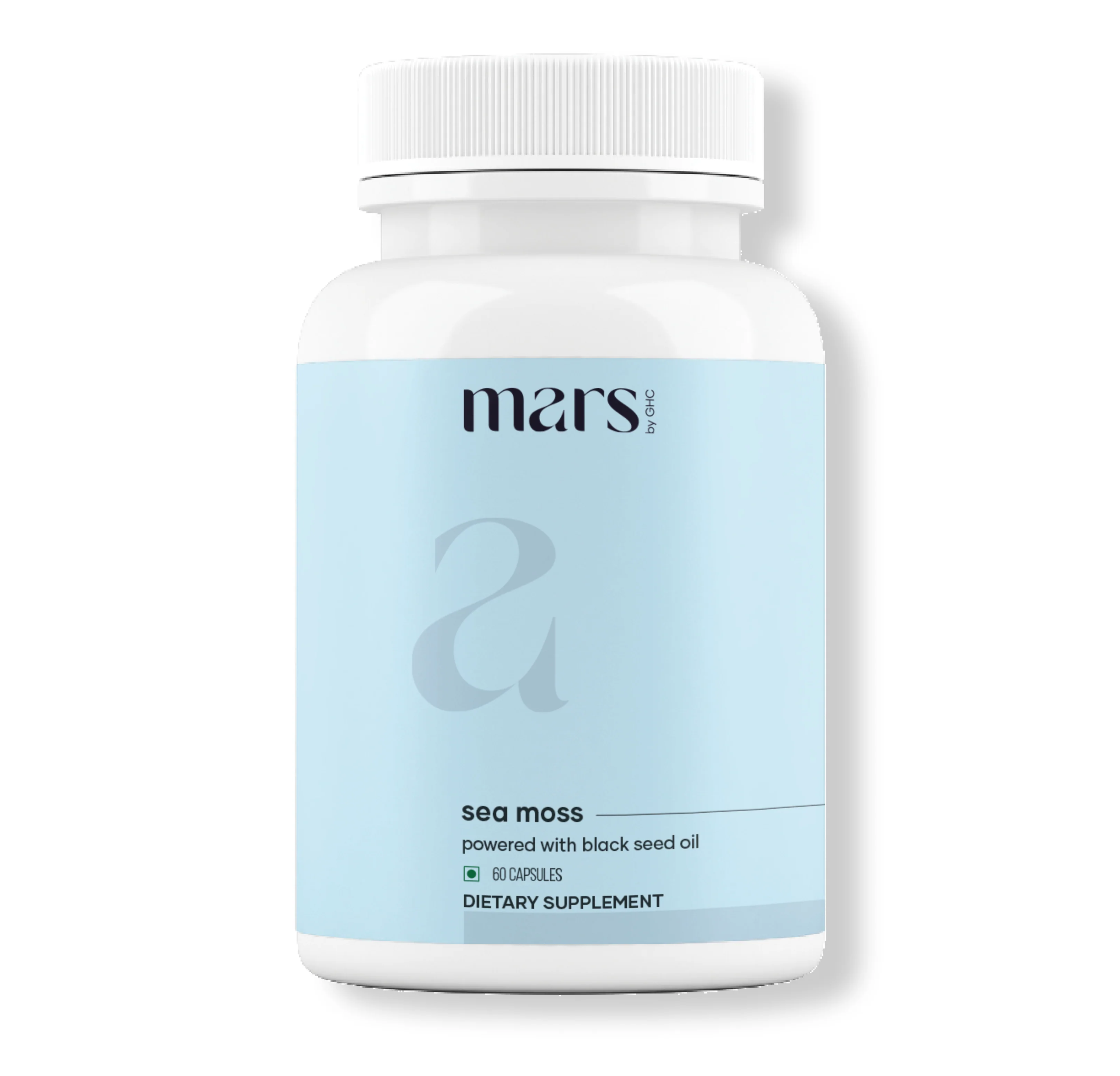 Reusable Mars Natural Sea Moss Caps Powered with Ashwagandha Black Seed Vitamin D3 Lightweight