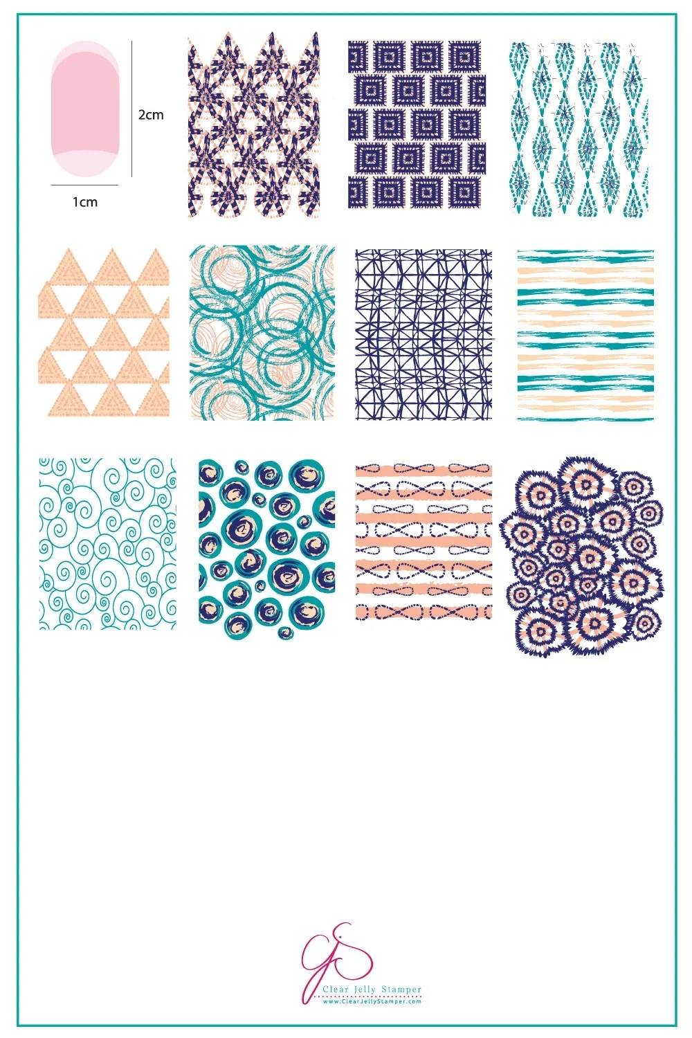 Contemporary Textiles Series - 2 CjS-186 - Clear Jelly Stamping Plate Fashionable