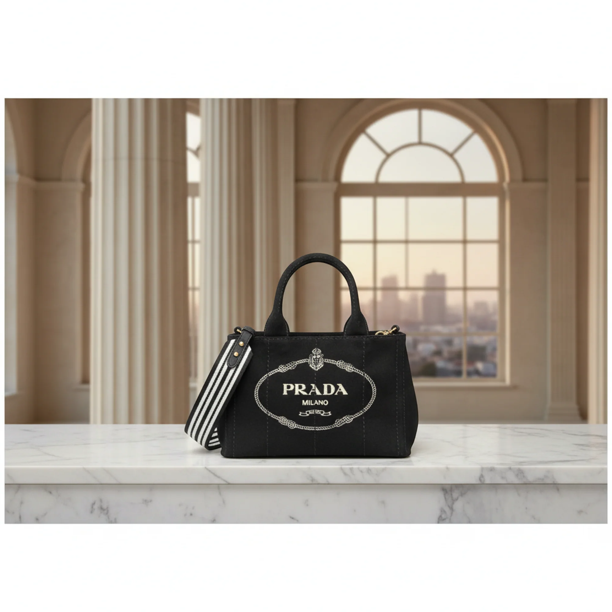 Casual Prada Canapa · Denim Shoulder Bag Excellent