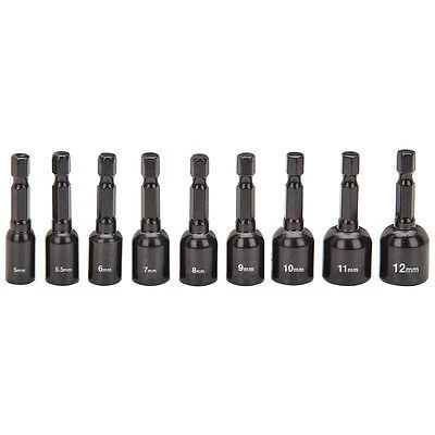 Sophisticated 9 Piece Magnetic Metric Hex Nutsetters Contemporary