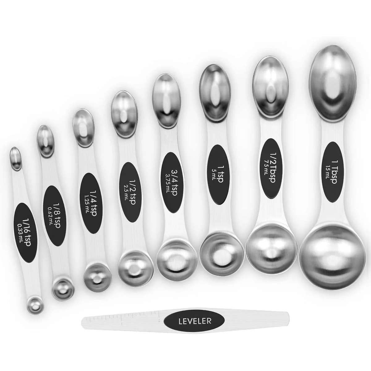 Versatile 9 Pieces Dual End Measuring Spoons with Leveler Artisan
