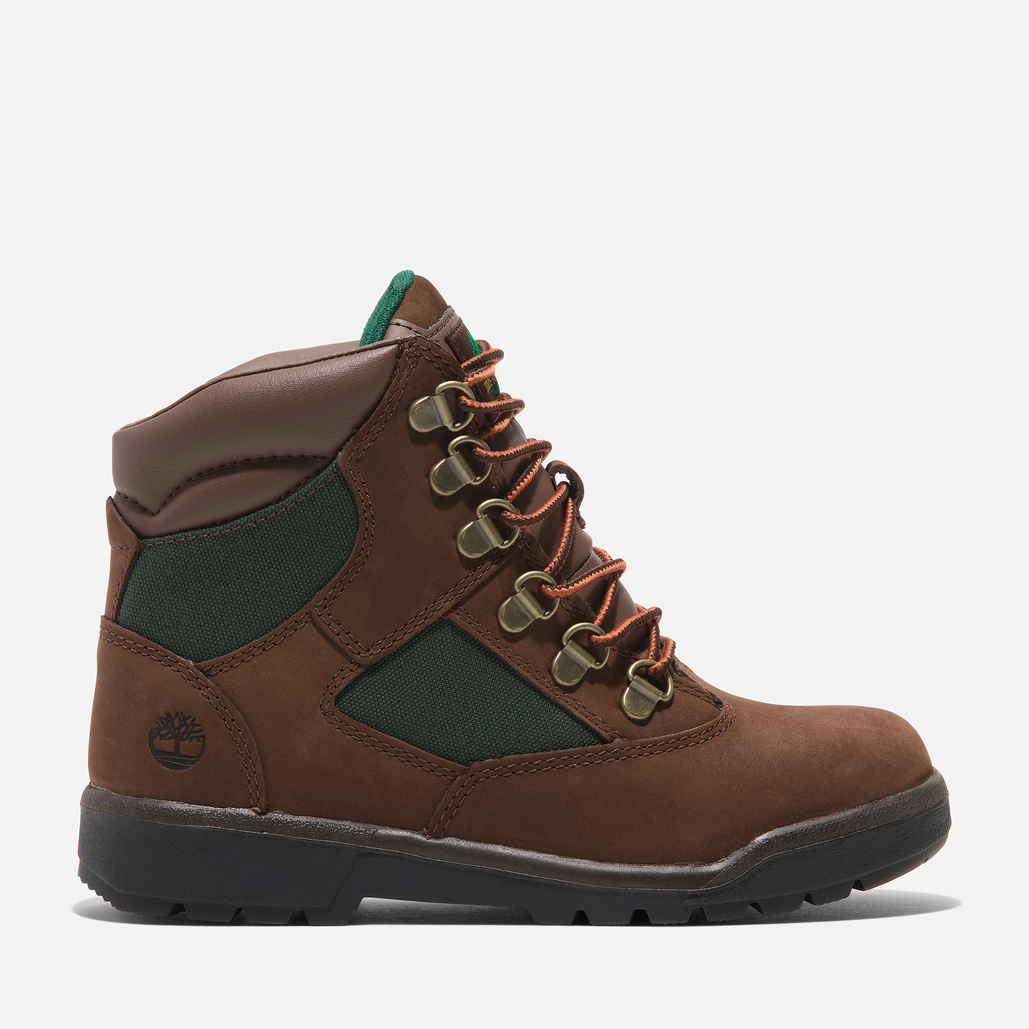 Natural Timberland Youth Preschool 6 Inch Field Boot 'Medium Brown Olive' Boots Minimalist
