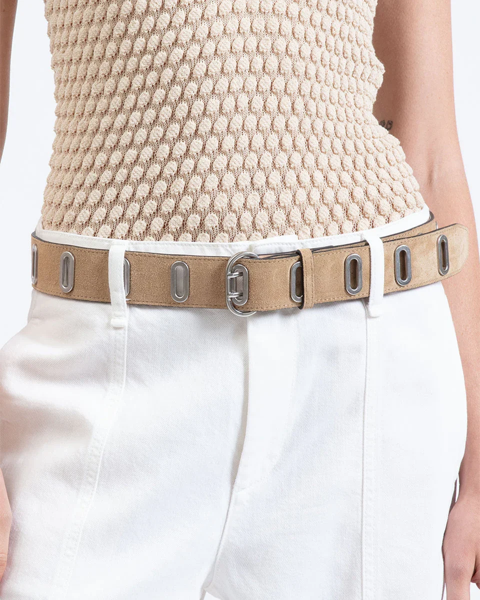 Eco-Friendly Rag Bone River Stud Belt in Light Stand Efficient