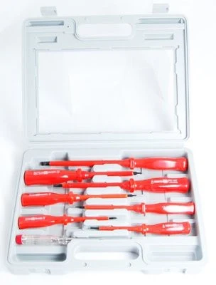 Sophisticated 7 Piece Electrician's Insulated Electrical Hand Screwdriver Tool Set Kit Official
