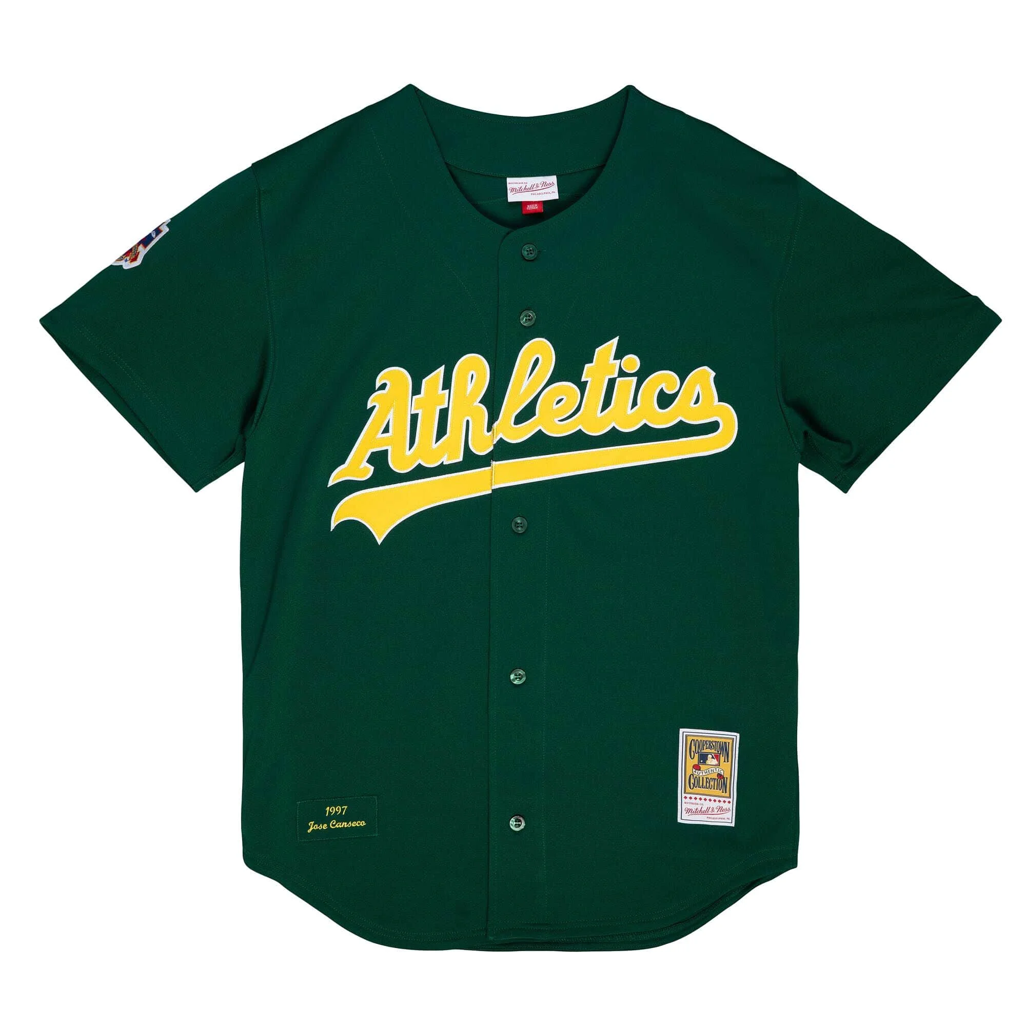 Recyclable Mitchell Ness MLB Dark Jersey Oakland Athletics 1997 Jose Canseco Elite