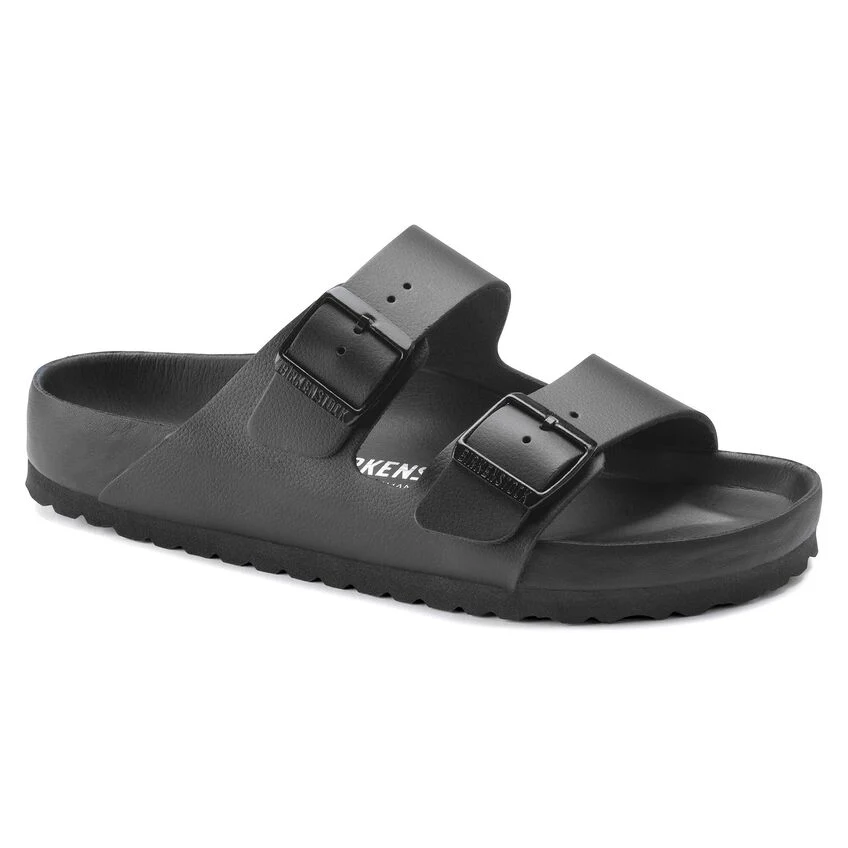 Enhanced Birkenstock Arizona Natural Leather Black Sandals High-End