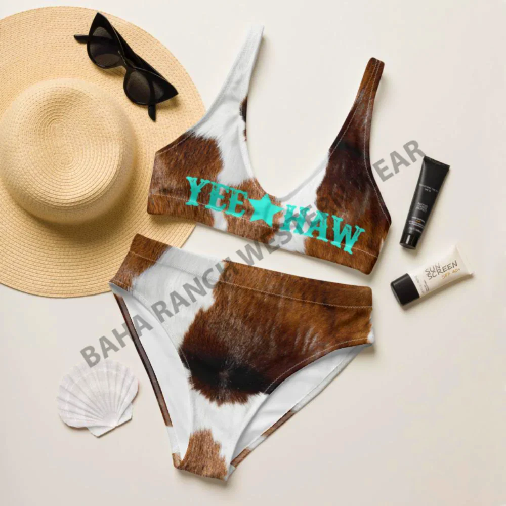Practical Yeehaw Cow Print Bikini XL Crafted