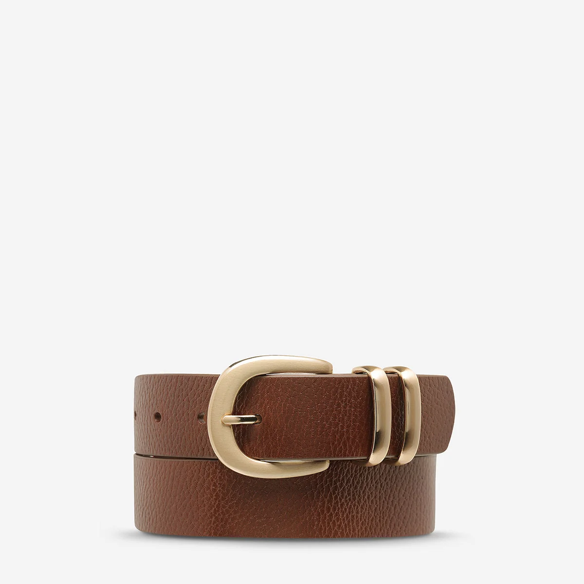 Green Status Anxiety Let it Be Belt in Tan Gold Fine
