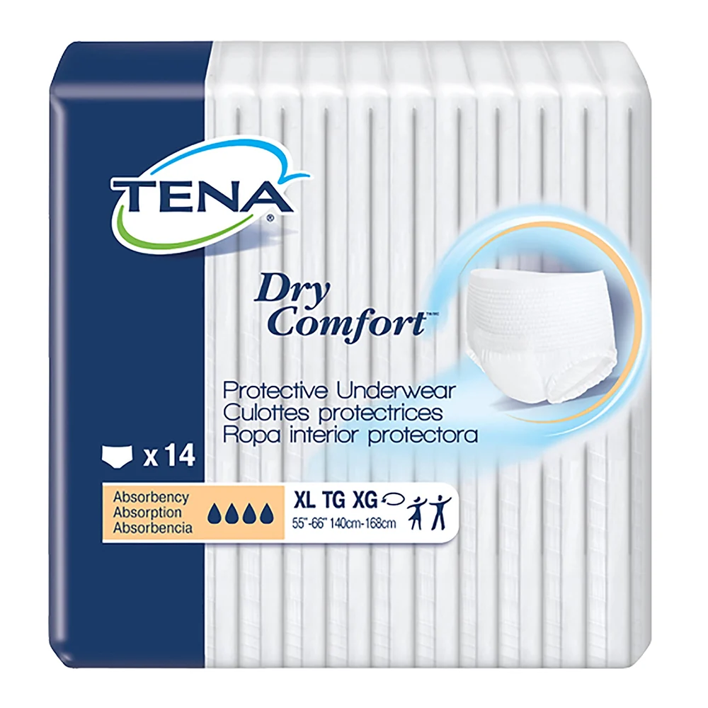 Excellent Tena Dry Comfort Adult Protective Disposable Waterproof Underwear Size XL 14Ea Specialty