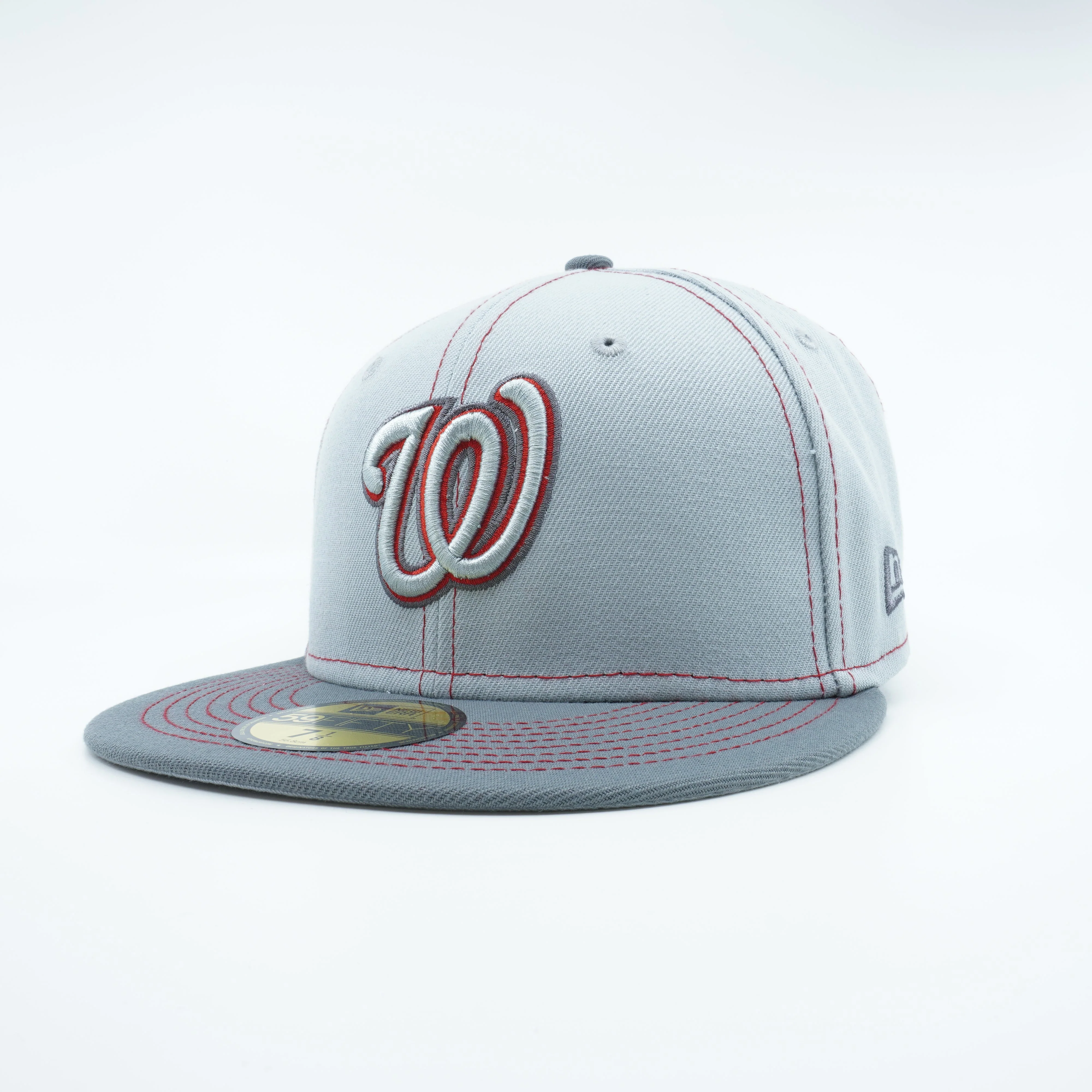 Eco-Friendly New Era Men's MLB Washington Nationals 5950 Gray Pop Fitted Gray Detailed