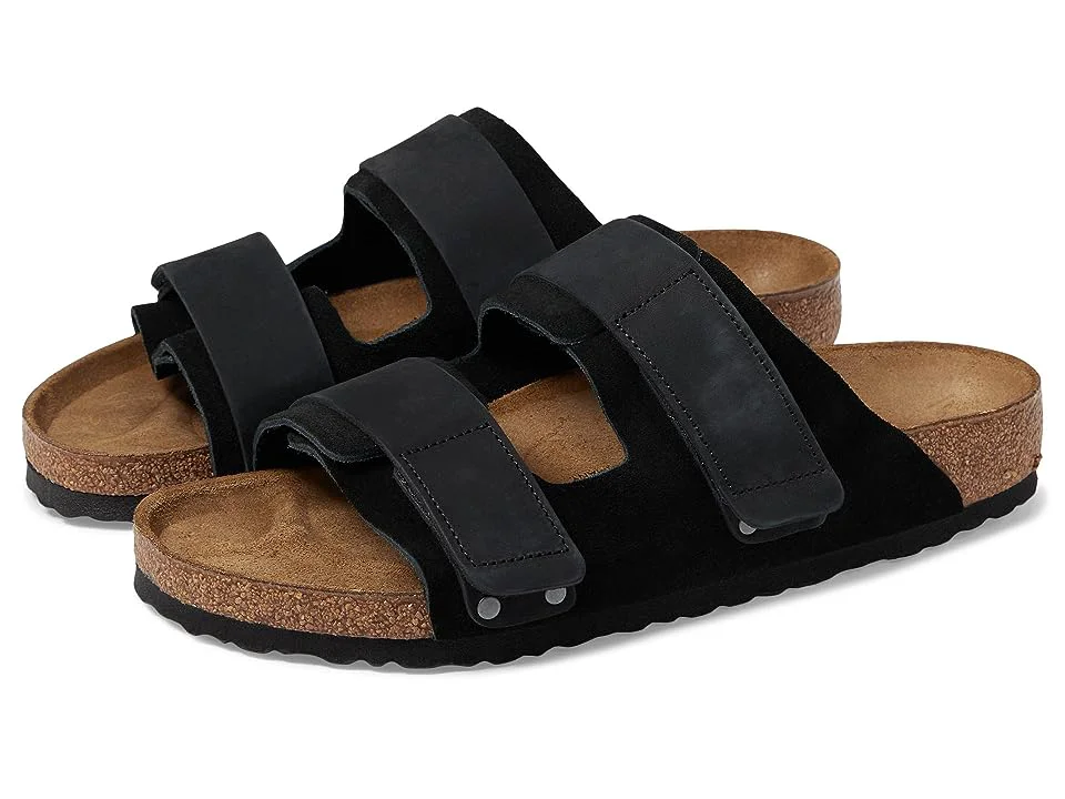 Flexible Birkenstock Shoes Uji Nubuck Suede Leather Slide Sandals Natural