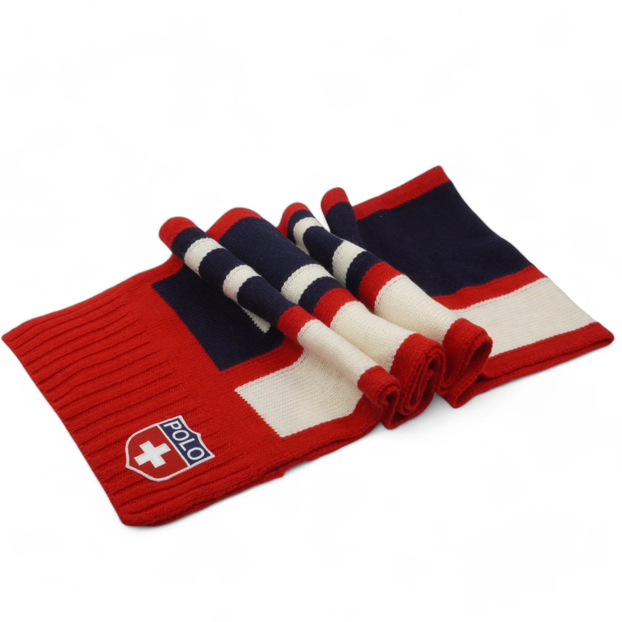 Detailed Polo Ralph Lauren Adult Colorblock Ski Scarf Functional