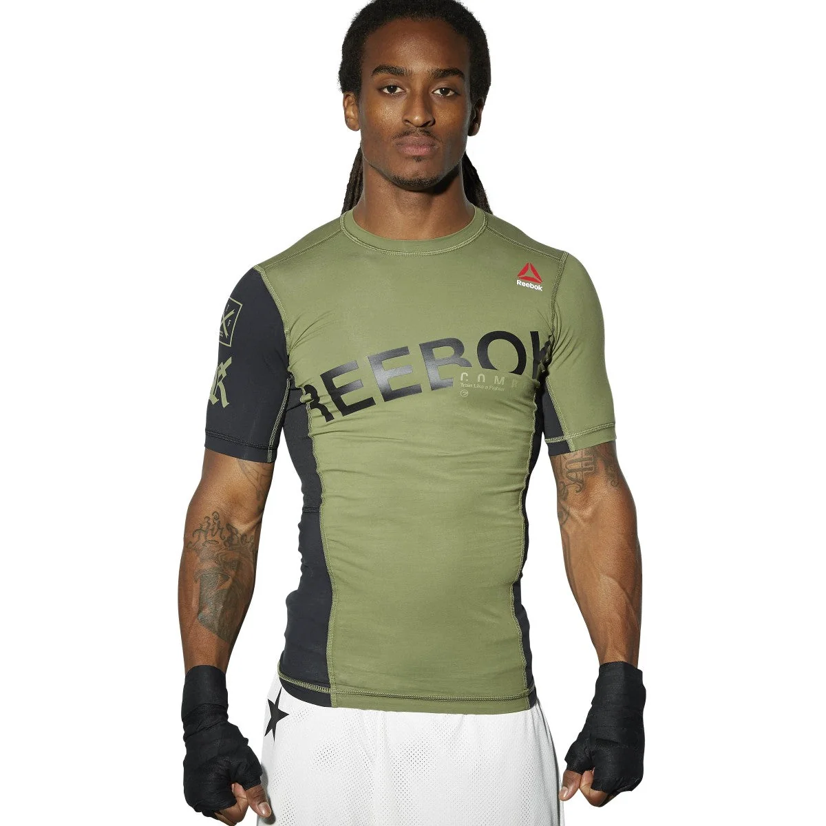 Classic Reebok Men's Train Like A Fighter Short Sleeve Compression Top Clean