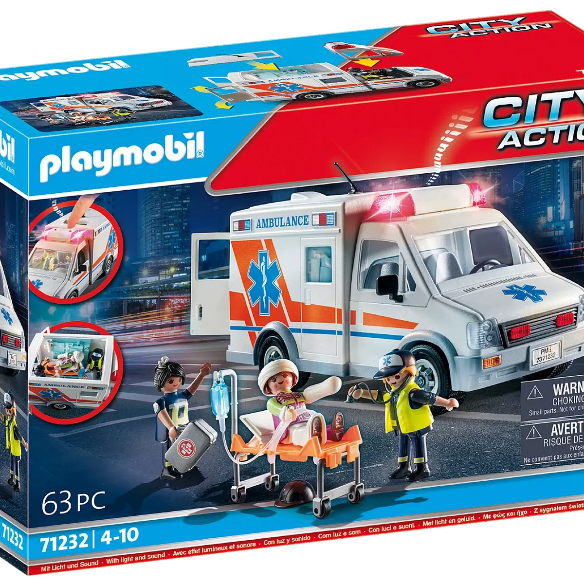 Smooth City Action Ambulance with Lights User-Friendly
