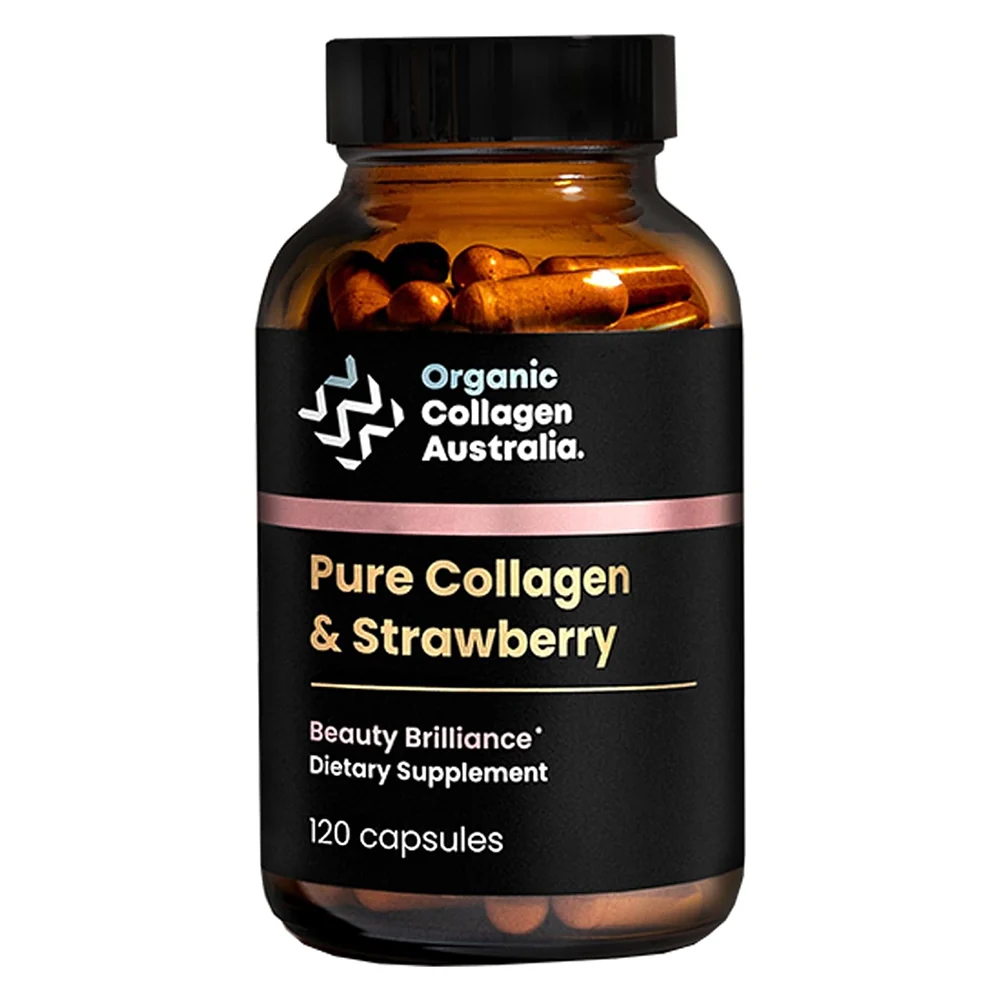 Consistent Organic Collagen Australia Pure Collagen and Strawberry Capsules Supports Immune System Function 120Ea Exclusive