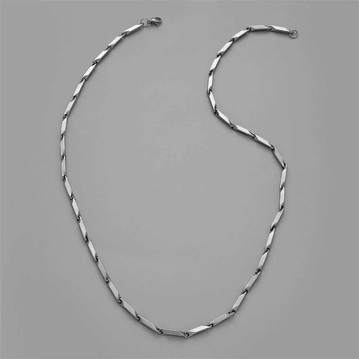 Artisan Silvertone Geometric Chain Necklace Advanced