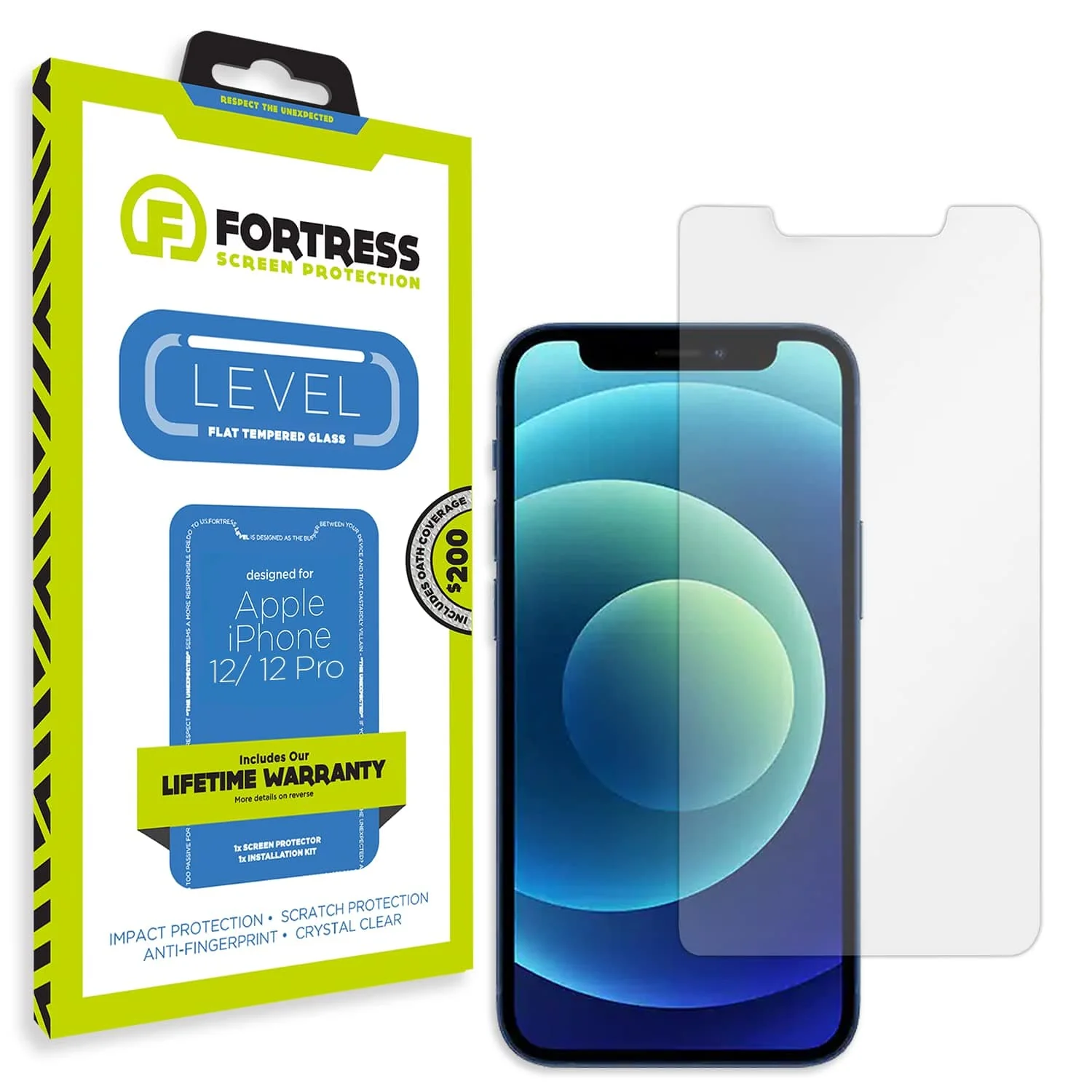 Comfortable Fortress Compatible with Iphone 12 12 Pro Screen Protector with 200 Device Coverage 9h Tempered Glass Anti-Scratch Drop Protection Lifetime s Anti-Fingerprint Elite