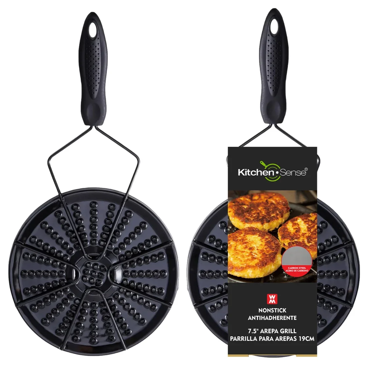Expertly Made Arepa Grill for Stovetop Gas Burner – Colombian Arepa Grill Heat Diffuser Plate for Even Cooking Durable Enamel-Coated Iron with Non-Slip Handle for Flatbreads Tortillas Official