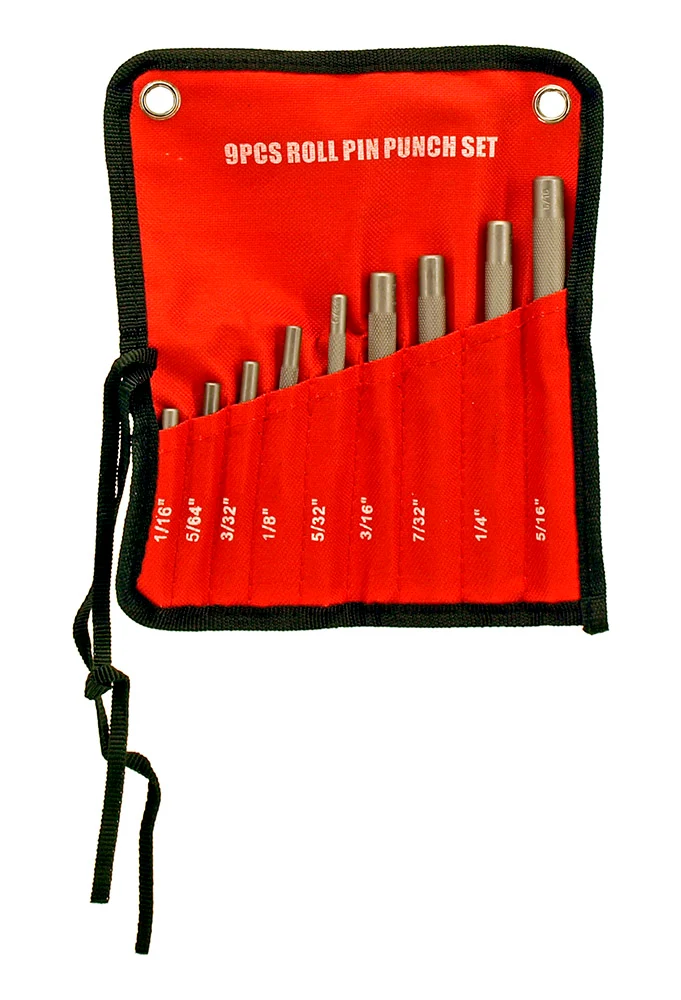 Authentic 9 PC Roll Pin Punch Tool Set Specialty
