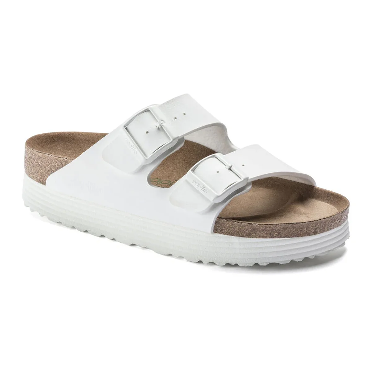 Solid Birkenstock Arizona Platform Vegan Birko-Flor Sandals Environmentally Friendly