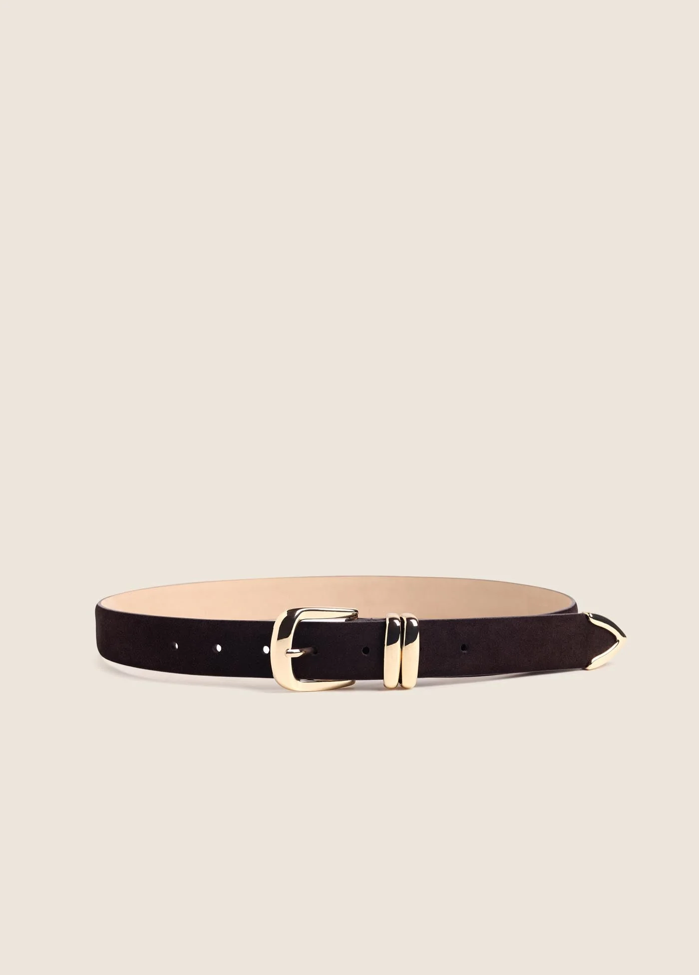 Modern Favorite Daughter The Suede Jordan Belt in Chocolate Gold Exclusive