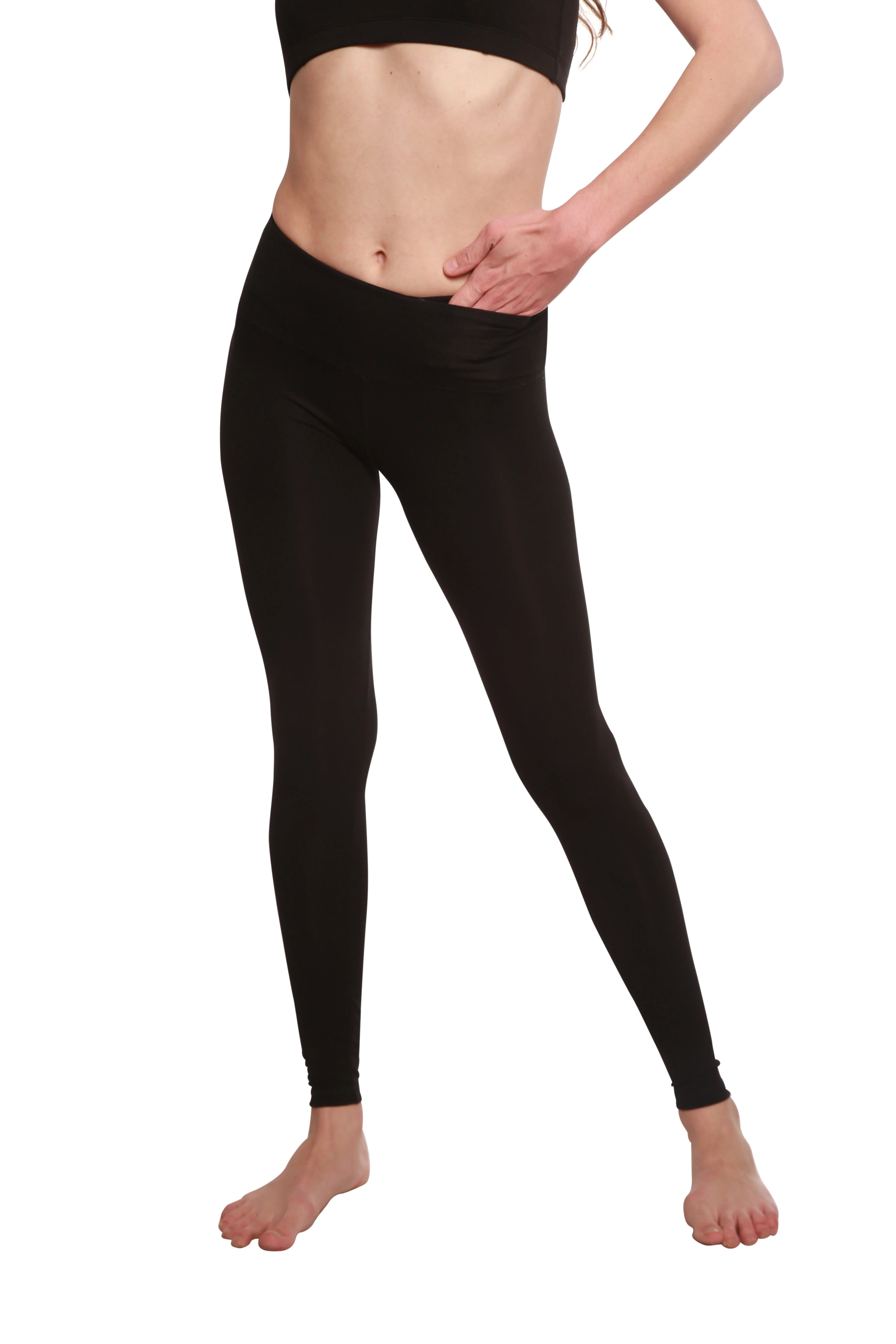 World-Class Women's Bamboo Cotton Full Length Legging in Black Consistent