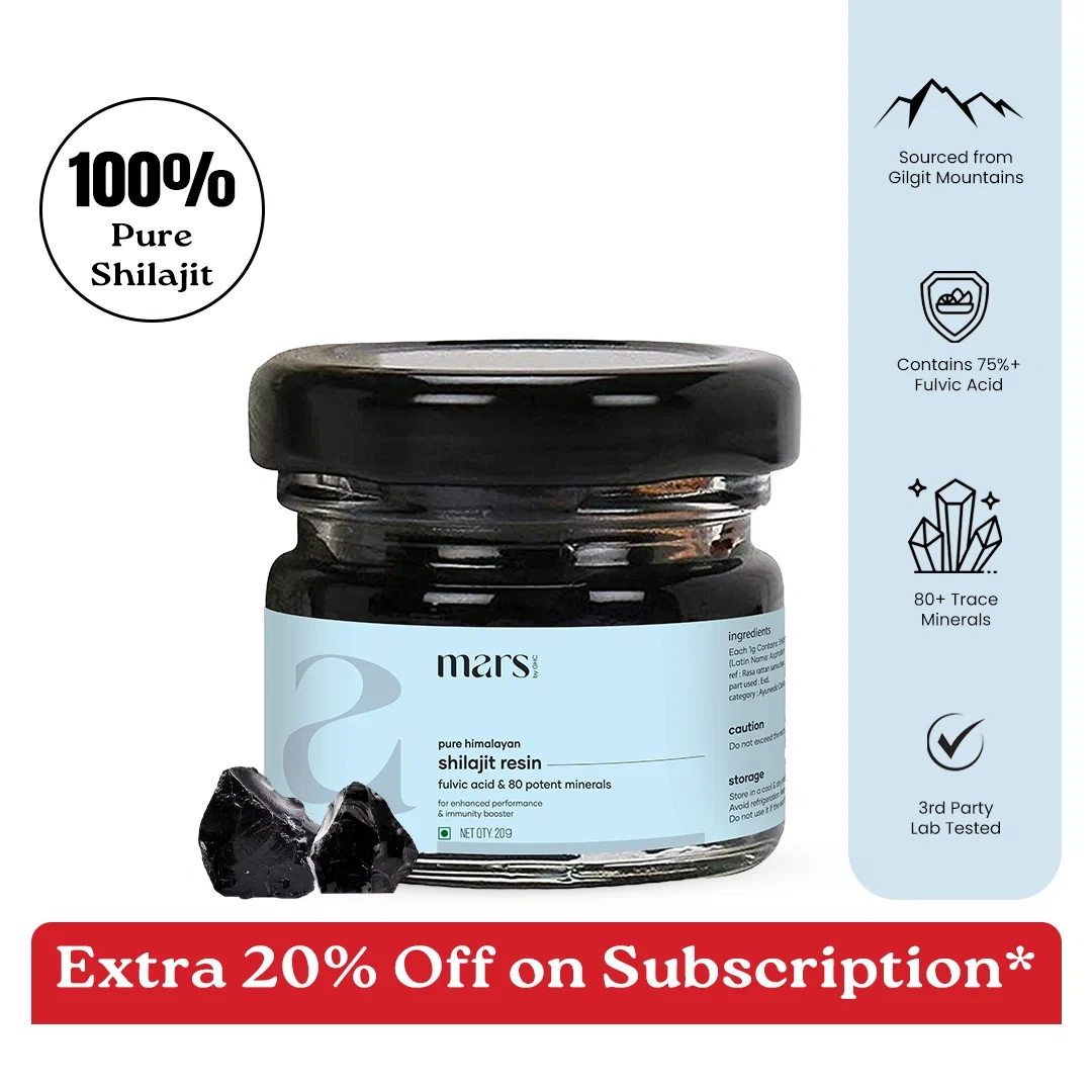 Versatile Mars Pure Himalayan Shilajit Resin with 75 Fulvic Acid - Natural Energy Stamina Vitality Support Casual