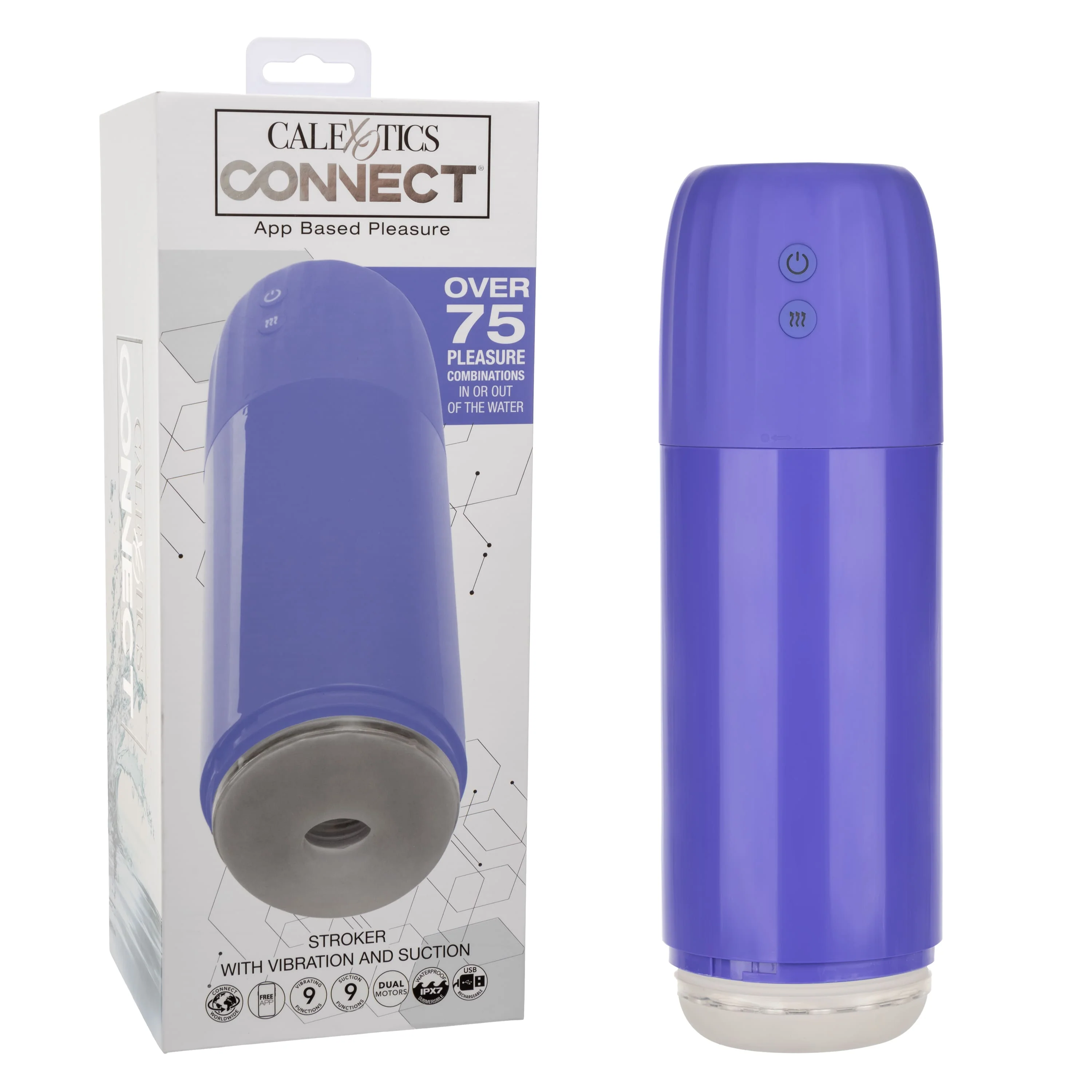 Carefully Designed CalExotics CalExotics Connect Stroker with Vibration and Suction Contemporary
